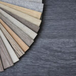 Different swatches of vinyl flooring